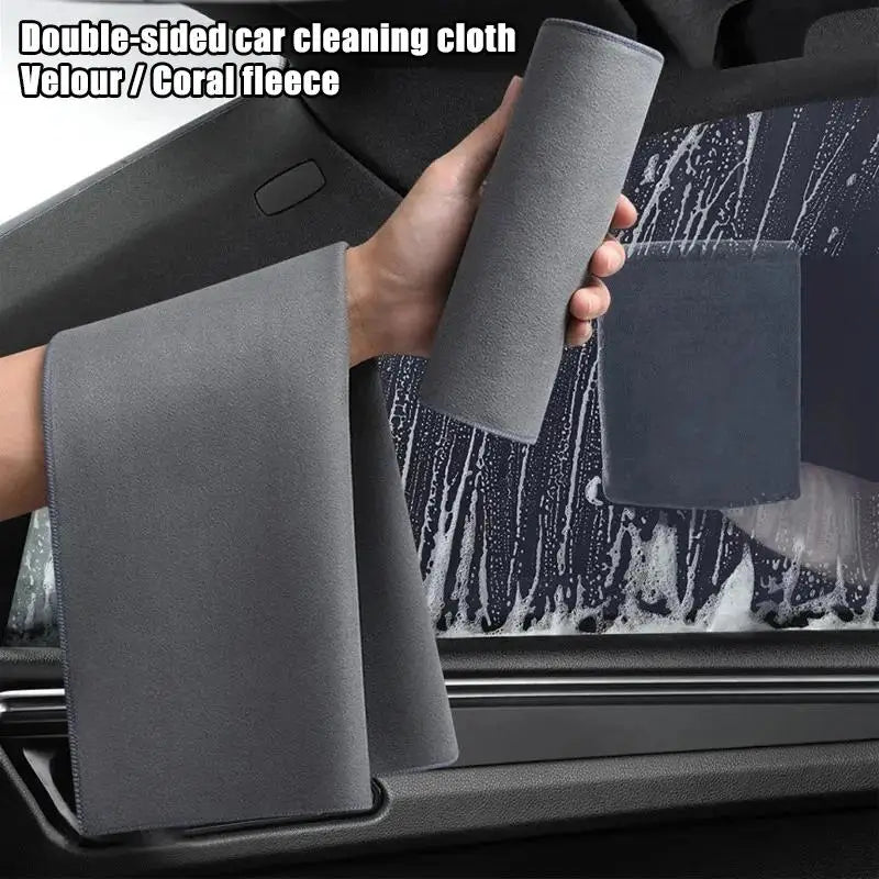 1pcs Suede Car Cleaning Towel Thickened Absorbent Lint-free Double-sided Glass Wiping Cloth for Auto Home Cleaning