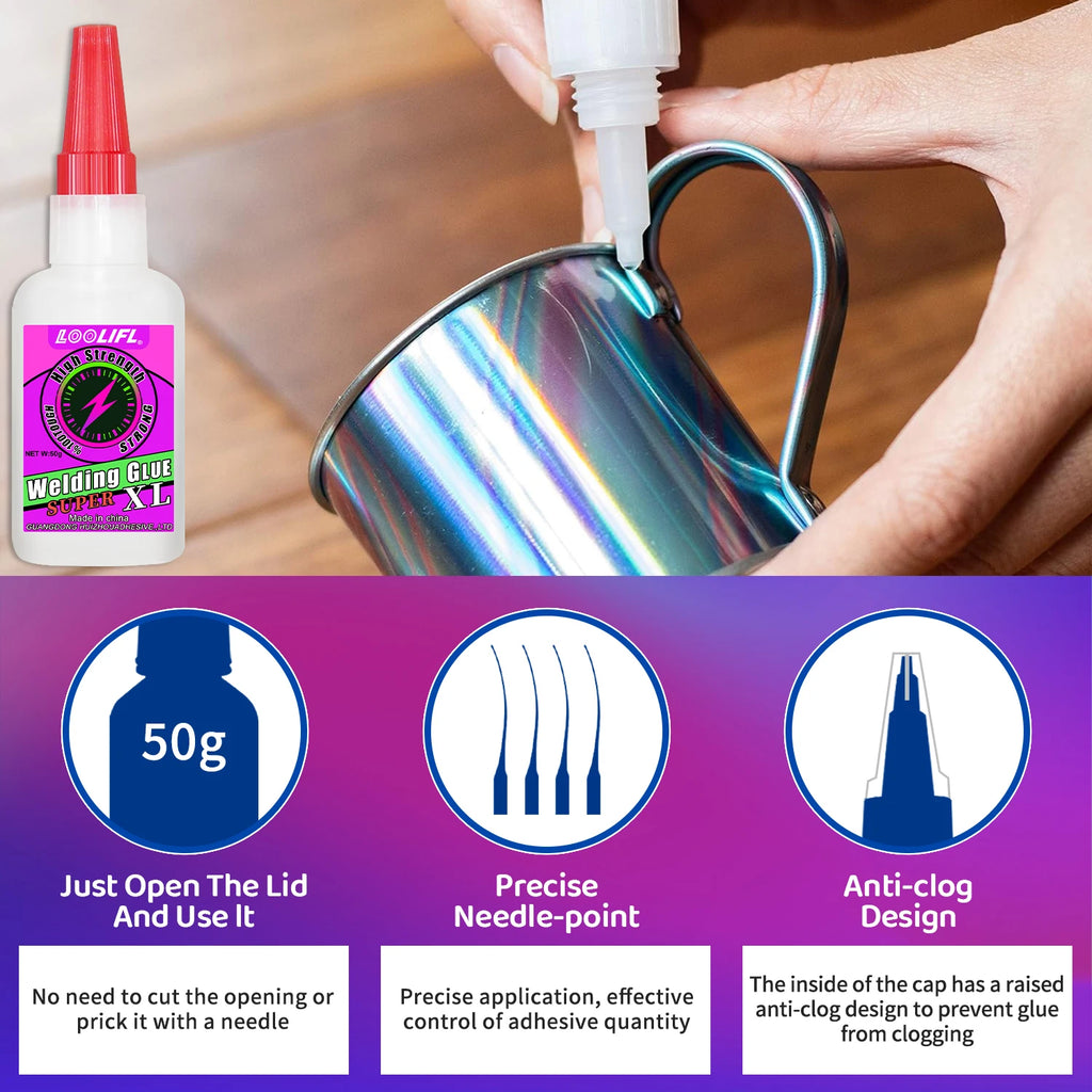 5PCS 50g super glue,high-strength oily welding glue,universal strong instant adhesive, suitable for wood,ceramics,metal DIY