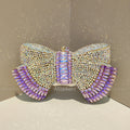 Alizekerr Bow Crystal Evening Bags Women Luxury Designer Boutique Metallic Rhinestone Clutch Purses And Handbags Wedding Party