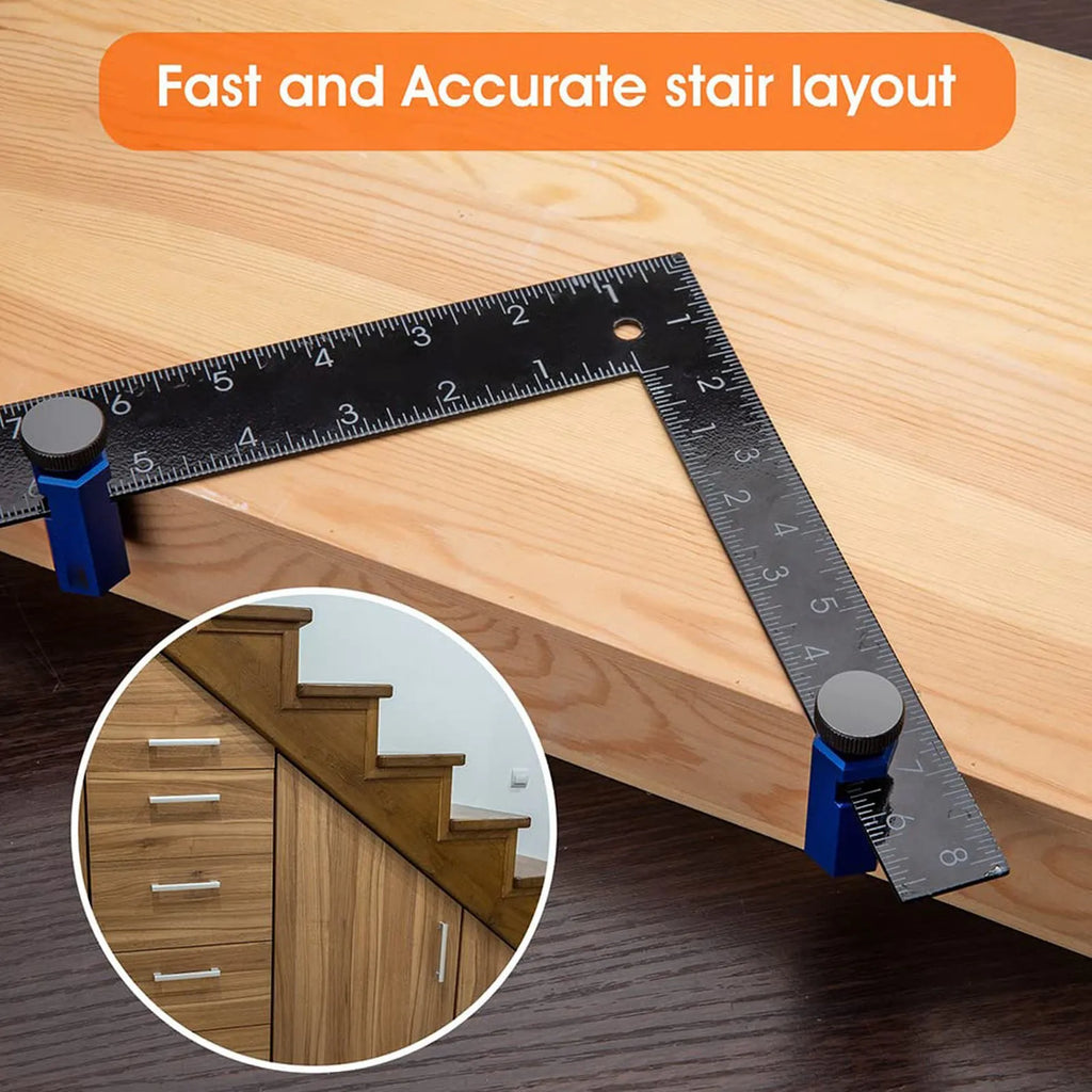 Aluminium Alloy Stair Gauge Stair Gauge Aluminum Alloy Hex Flat Gauge with Thumb Screw for Framing and Rafter Framing Jig