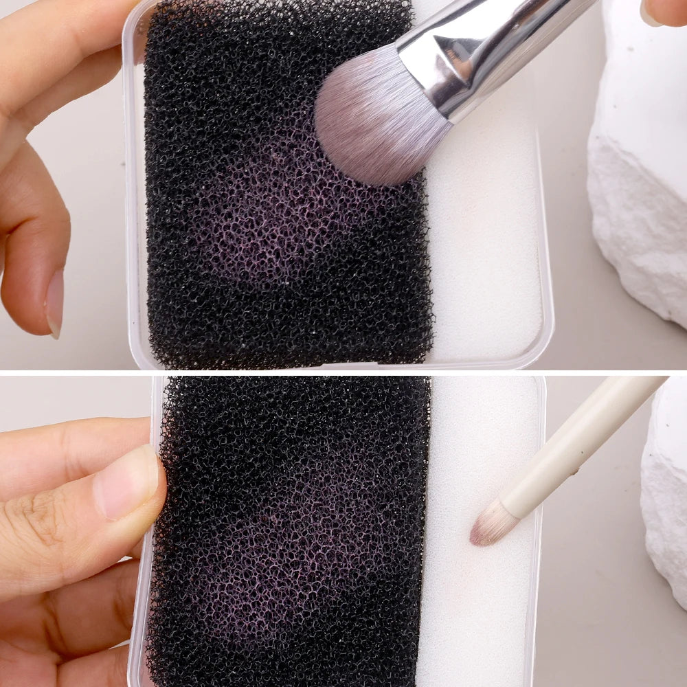 13PCS Makeup Brush Cleaner Sponge Set Portable Dry Eye Shadow Wash Beauty Tools Brushes Cleaning Box Sponge Puff Cleaner women
