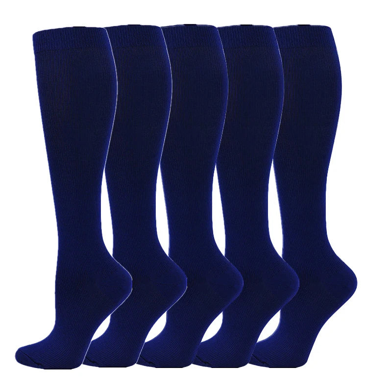 5 Pairs Compression Socks Women Medical Varicose Socks Diabetes Nurse Sports Socks Running Bicycle Basketball Football 20-30mmgh