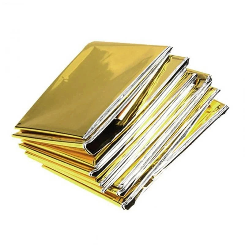 Outdoor Emergency Gold-Sliver Survival Blanket Waterproof First Aid Rescue Curtain Foil Thermal Military Blanket130X210Cm
