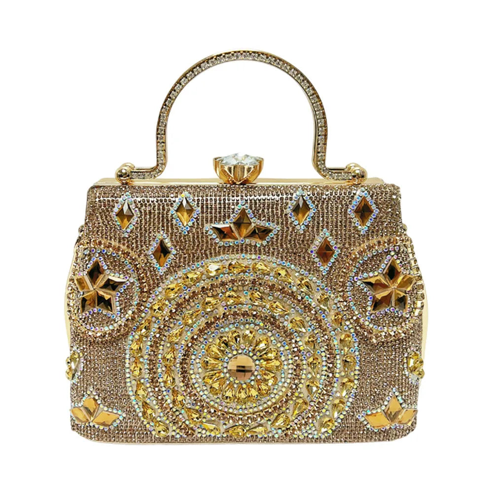 Ladies dinner bag light luxury handbag flash diamond clutch bag high-end chain oblique span women's bag