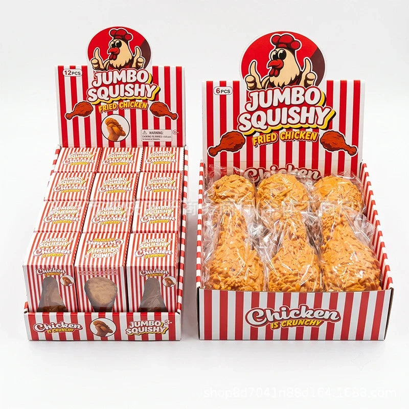 1PC Simulation Fried Chicken Drumstick Squishy Toy Slow Rising Realistic Food Squeeze Toy Boys Girls Birthday Party Favors