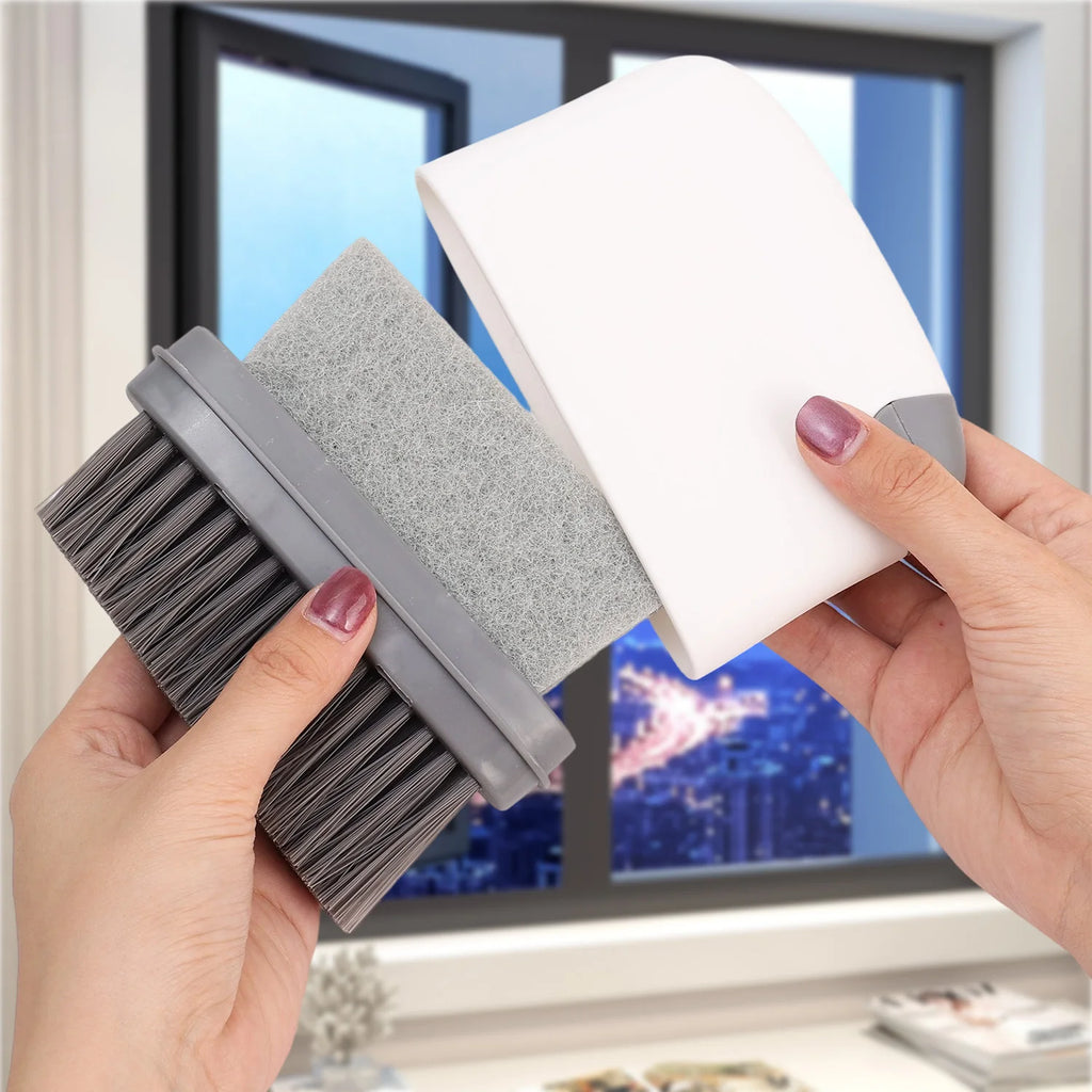 2 in 1 Window Rail Cleaning Brush Door Groove Hair Grip Brushes Multifunction Windows Slot Sliding Household Kitchen Accessories