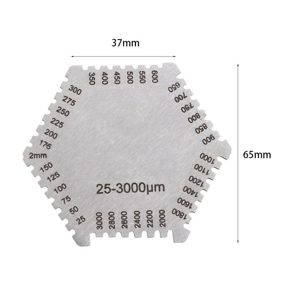 Paint Coating Hexagon Wet Film Comb High Precision Hexagonal Wet Diaphragm Thickness Gauge 25-3000um Stainless Steel