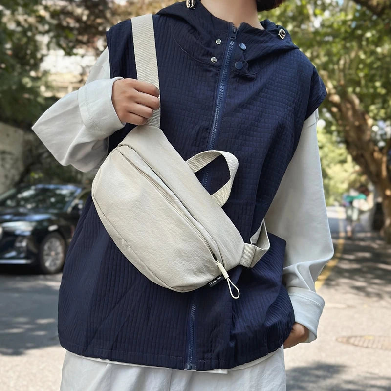Waterproof Crossbody Purse Womes Hand-held Shoulder Bag Men Nylon Pocket Multifunctional Lightweight Handbag Student Phone Bag