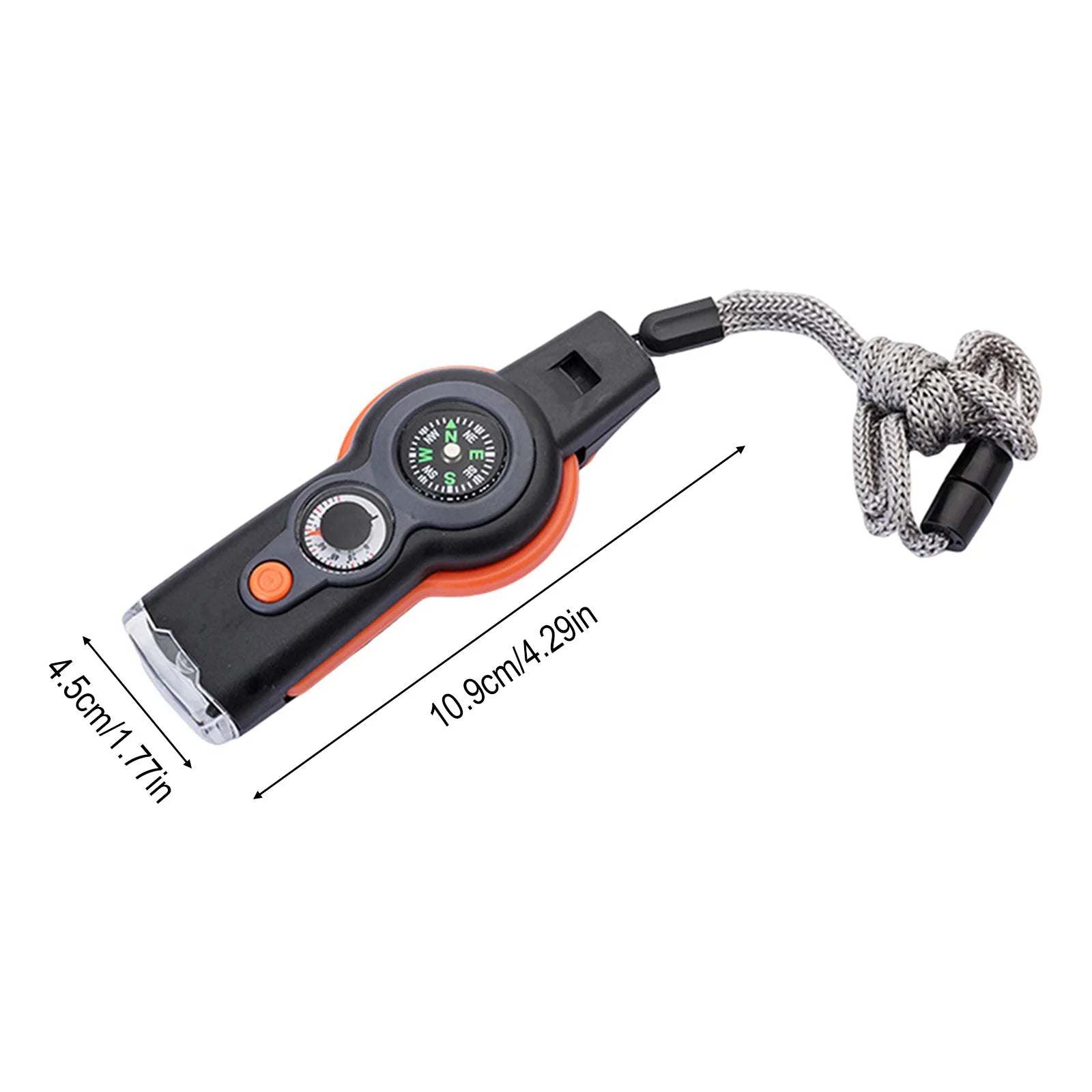 Emergency Survival Whistle 7 In 1 With LED Light Compass And Thermometer Outdoor Emergency Kit For Hiking Camping Compass Tool