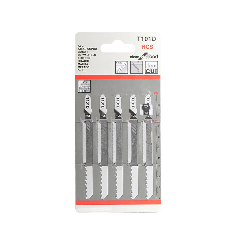 CMCP 5/10pcs Jig Saw Blades Set T101D 100mm T-shank HCS Assorted Jigsaw Blades Curve Cutting Tool For Wood Plastic
