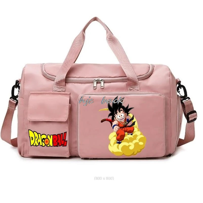 Fashion Dragon Ball Print Large Capacity Storage Bag Shoulder Bag Camping Accessories Dry/wet Separation Travel Bag