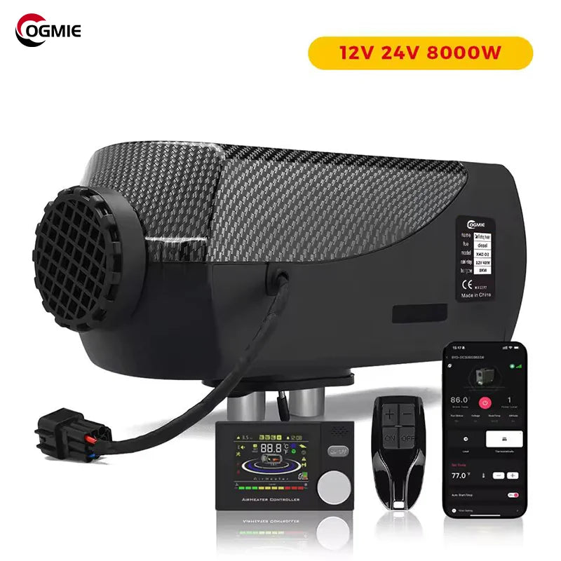 New OGMIE Webasto 2/5/8KW 12V/24V Diesel Air Heater LCD Remote Camper Van Parking Warmer Portable Car Heater Trucks Boats