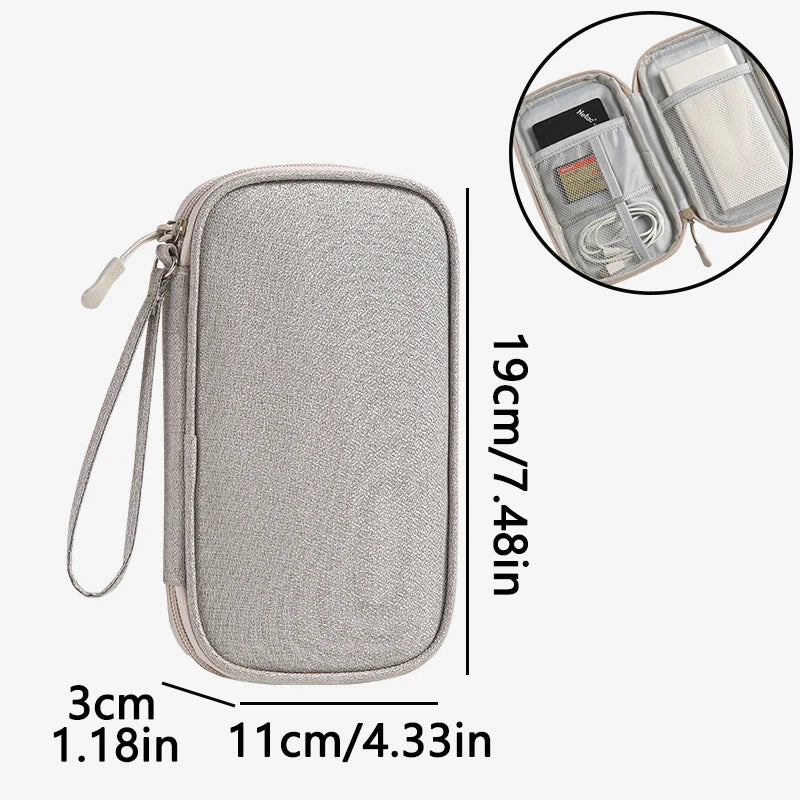 1 New Data Cable storage Bag Travel Storage Bag Portable Waterproof Double-layer Storage Bag Wire Storage Box