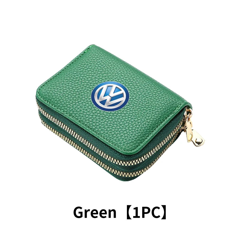 Cup Holders Car Credit Card Wallet Holder Zipper Coin Purse Pocket Accessories For Volkswagen VW Passat Golf Tiguan Scirocco Jet
