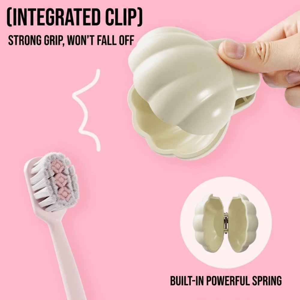 Universal Fit Toothbrush Head Cover Ventilated Spring Clasp Protective Cap Organizer Clip-On Plastic Toothbrush Cover Travel