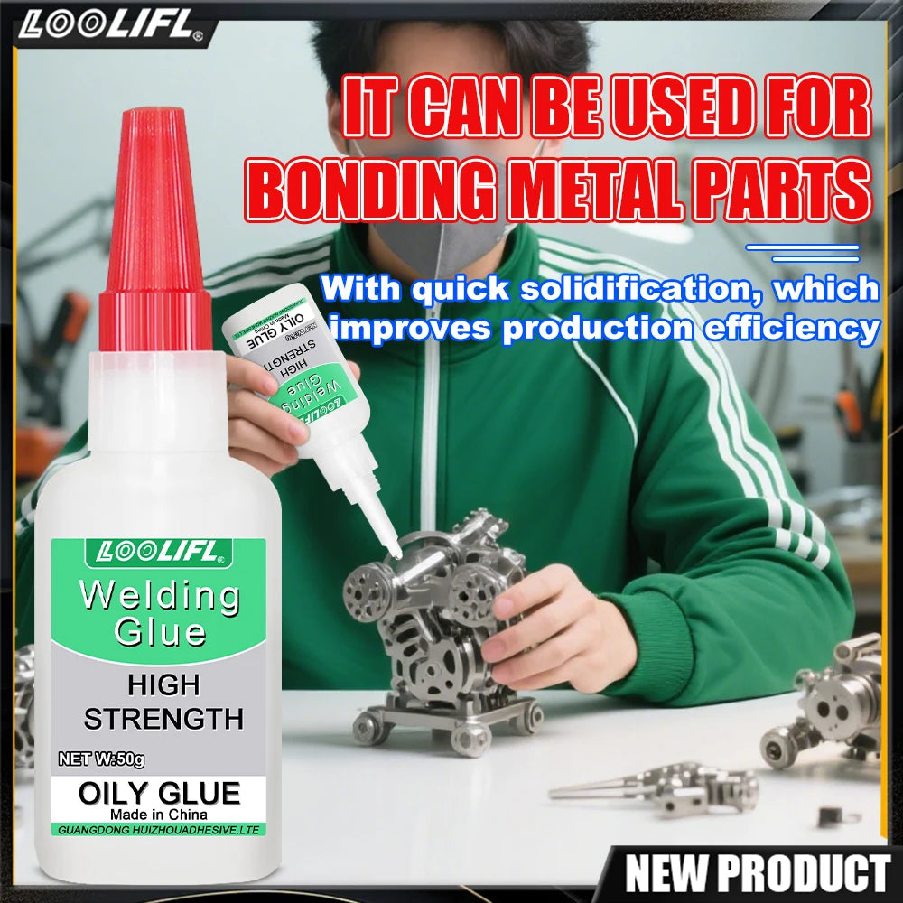 Oily Welding Adhesive, Super Glue, Metal Adhesive, Acrylic Adhesive, Home & Garden Repair Tool, For Iron Aluminum Copper Stainless Steel Wood Plastic Glass Leather Rubber, High Strength Fast Setting.