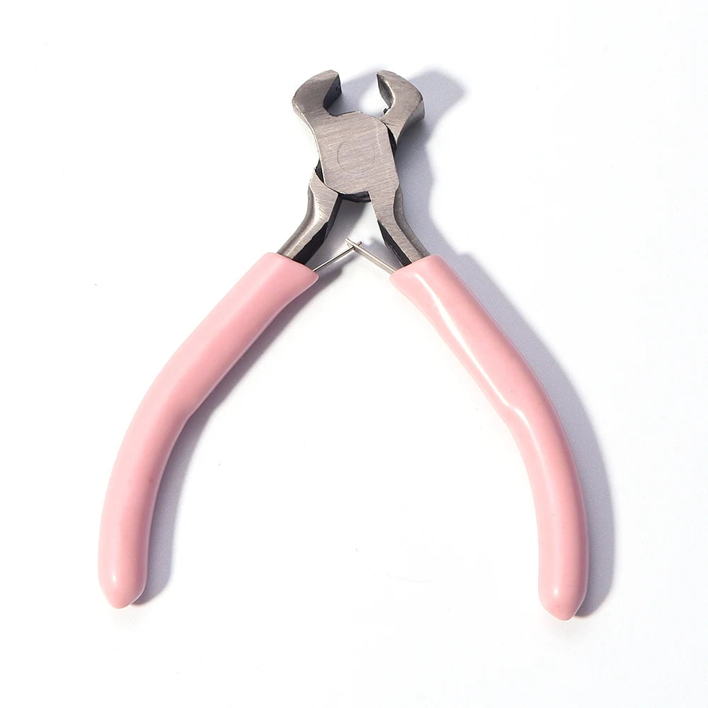 Portable Pink Stainless Steel Pliers Tool Set Jewelry Making Round Nose Plier Tweezers Kit for Handcrafts Beading Sewing DIY Sup