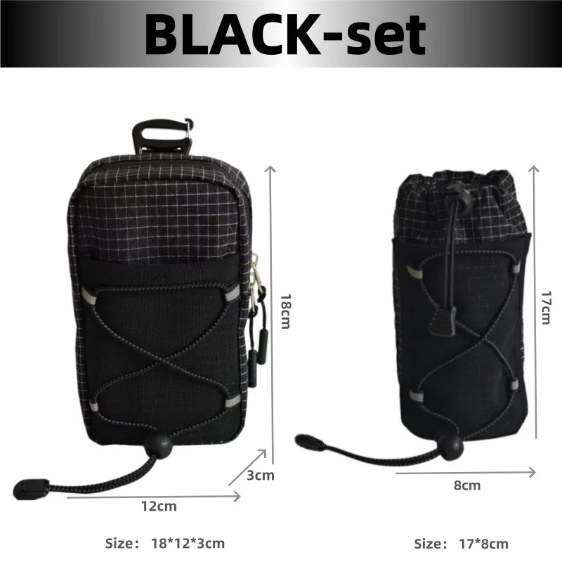 Outdoor Backpack Attachment Storage Bag Nylon Ultralight Portable Phone Bottle Pouch for Mountaineering Hiking Travel Gear