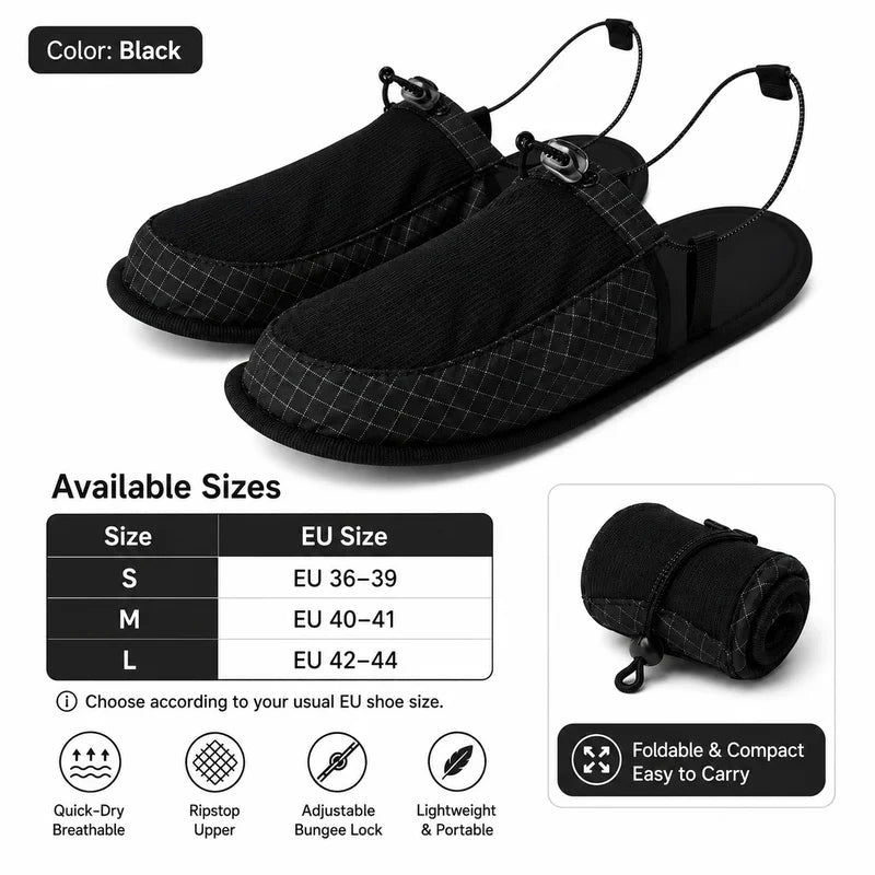 Foldable Quick Dry Water Slippers Anti Slip Barefoot Wading Shoes Lightweight Travel Beach Camp Hotel Portable Outdoor Sandals