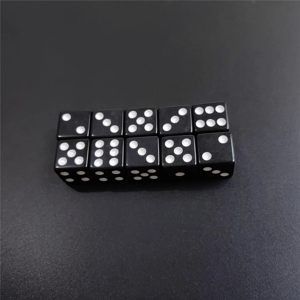10 Pcs/set 14mm/0.63inch Acrylic Six Sided Standard Dice For Table Games, Party, Club Board Game