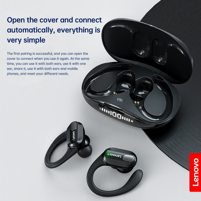 Lenovo XT80 Sports Wireless Earphones with Mics,Button Control, LED Power Display,Hifi Stereo Sound APP AI Translator Headset