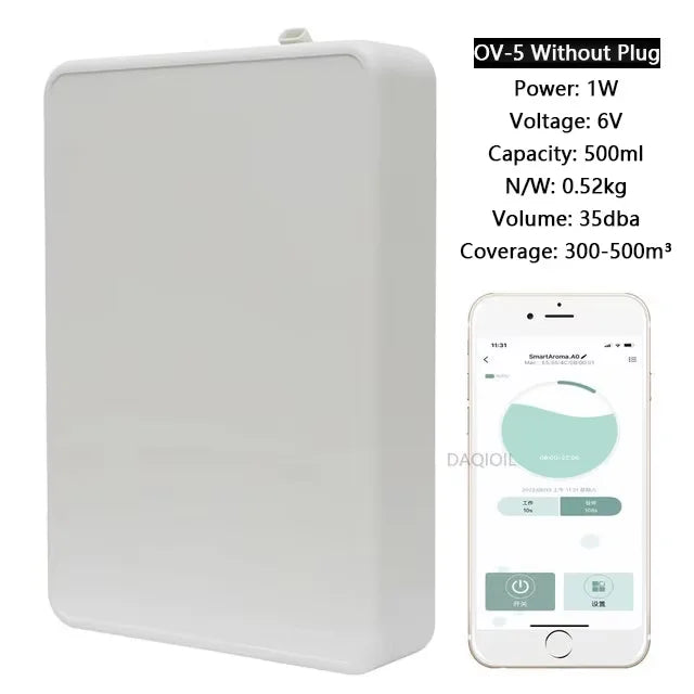 Bluetooth Smart Essential Oil Diffuser Professional Aroma Diffuser 500m³ Wall Mounted Scent Machine Electric Smell for Home