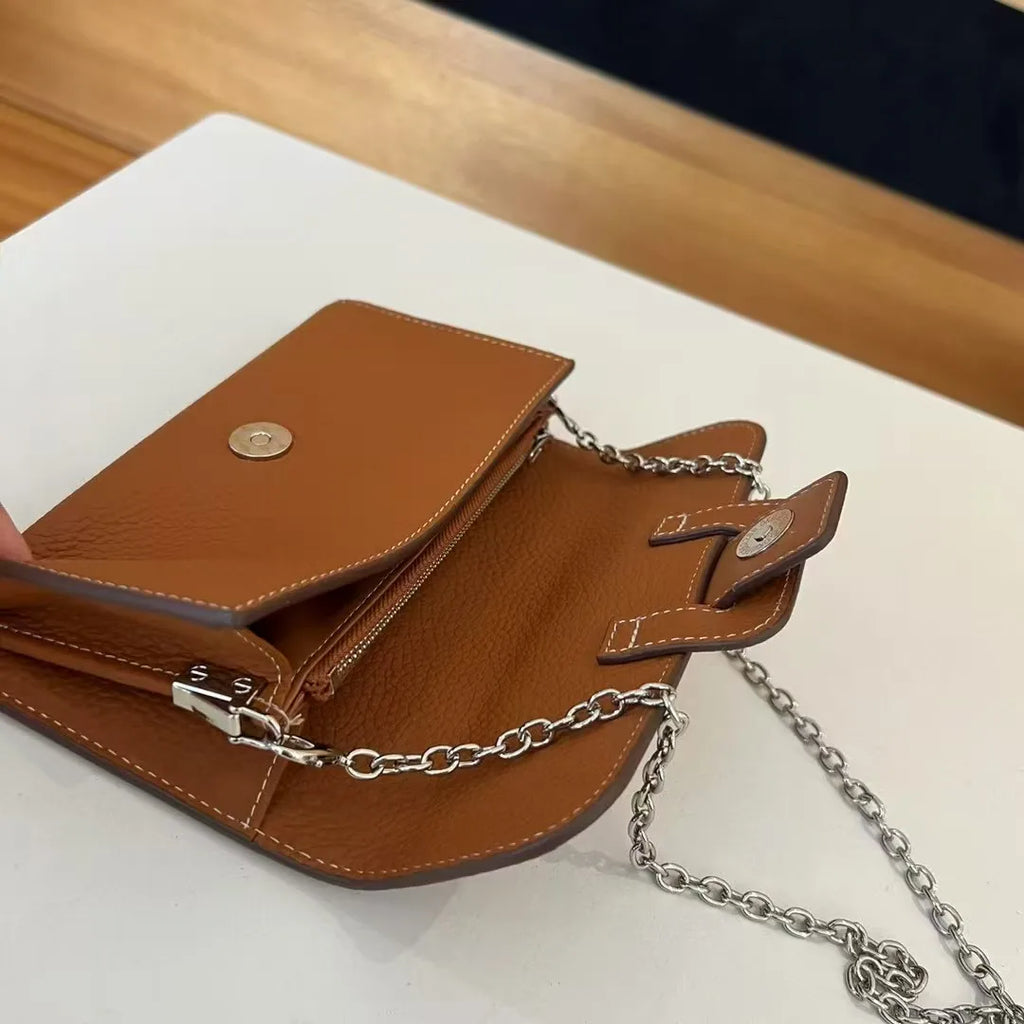 2025 Latest Light Luxury High Quality Lychee Pattern Cowhide Clutch Bags Fashion Lady Genuine Leather Shoulder Bags