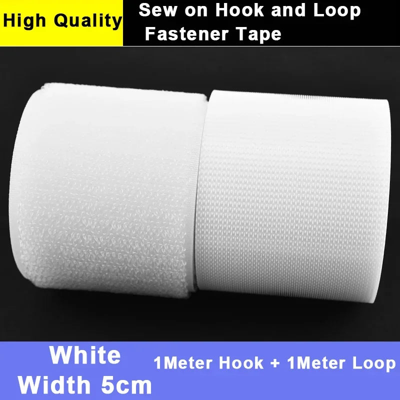 1M Sew on Hook and Loop Fastener Tape Non Adhesive Super Soft Loop Fabric Tape for Crafts DIY Sewing 20/25/30/38/50/100mm Wide