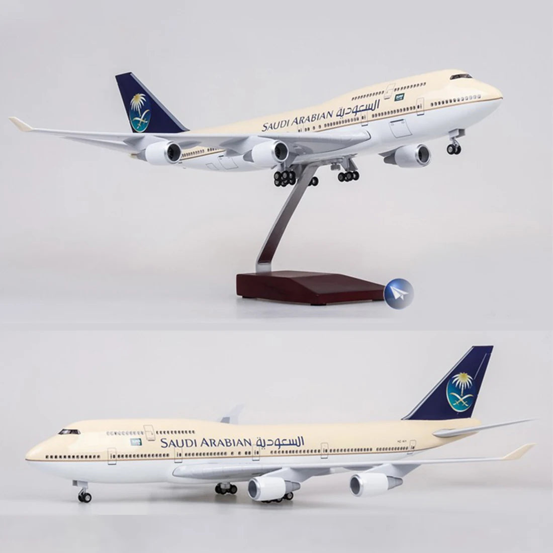 1/150 Scale Plane Model Aircraft B747-400 Saudi Arabian Airlines Miniature Airplane Resin Collectible Aircraft Boy Toys Gift