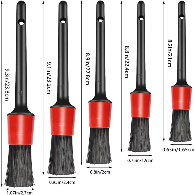 6Pcs Car Wash Care Detail Brush Set, used to clean wheels, dashboards, vents and other car cleaning brush auto parts