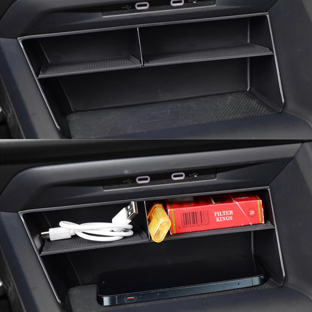 Car Center Console Organizer for VW Golf 8 MK8 2020-2023 LHD Storage Box Interior Accessories Custom Dashboard Decoration