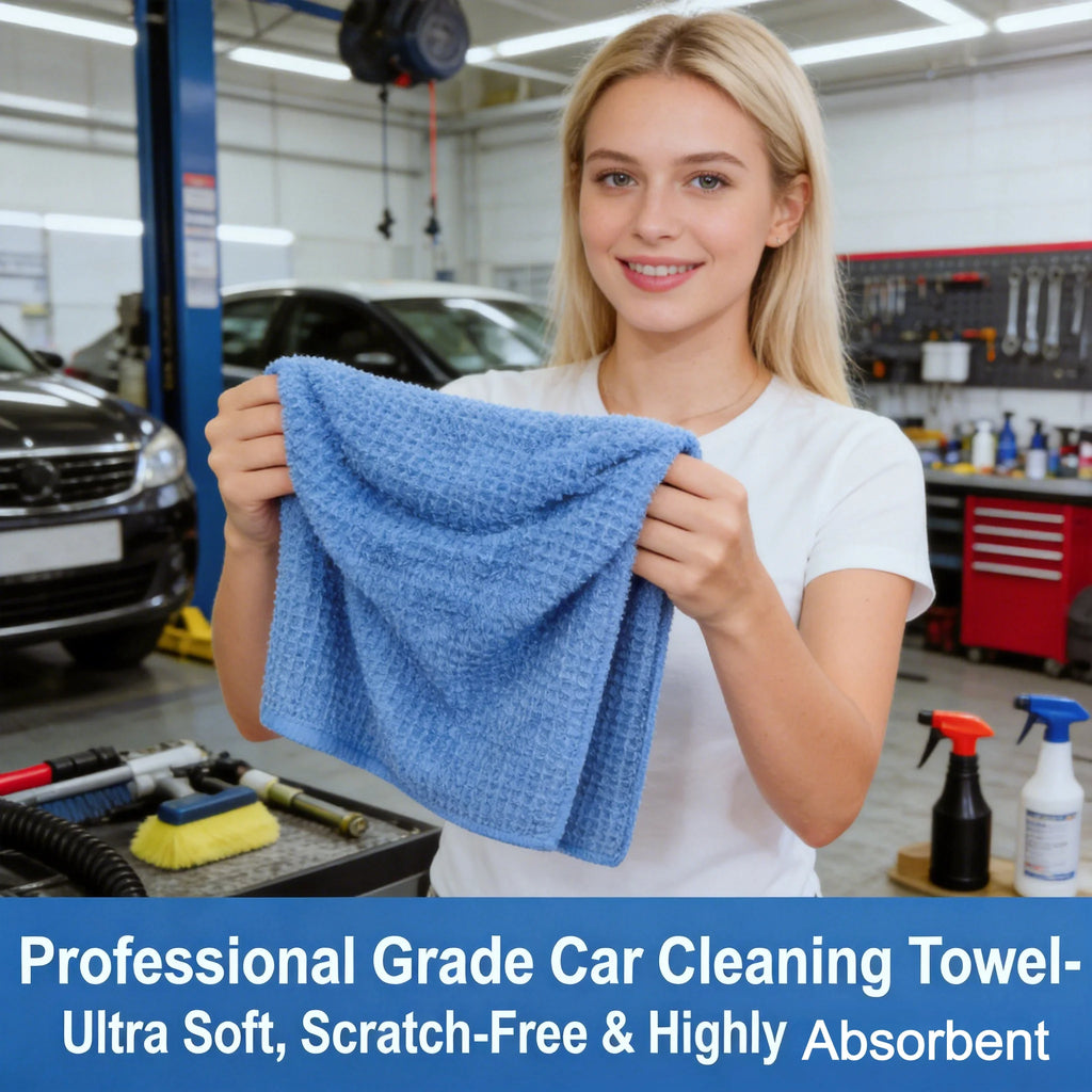 Microfiber Waffle Towel Car Drying Glass Cleaning Cloth Absorbent Lint Free for Auto Detailing Car Wash Wipe