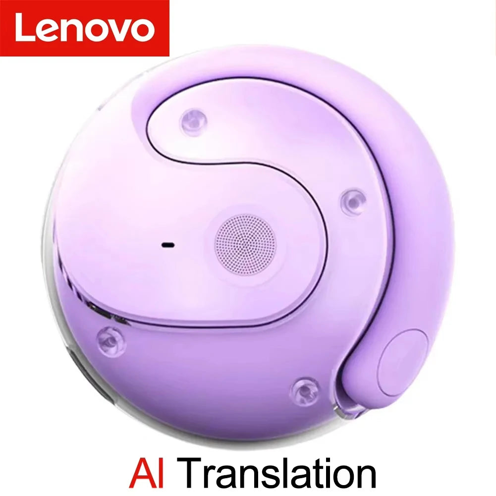 Lenovo AI Earphones Wireless Bluetooth Real-time Language Translation 144 Languages Ear Hanging Headphone Translator For Busine