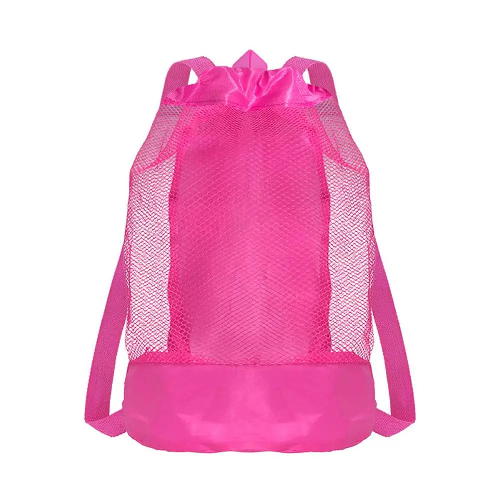 Mesh Drawstring Backpack Bag, Beach Backpack Mesh Bag for Swimming, Beach, Swim, Kids Pool Toys Storage Bag for Shell Collecting