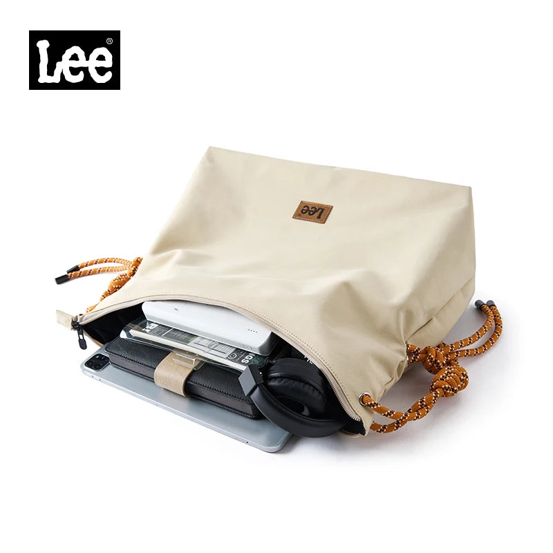 LEE Unisex Denim Blue Soft Pillow Shoulder Bags Beige Casual Simple Utility Light Ladies Large High Capacity Hobo Crossbody Bag