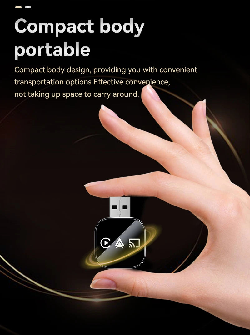New Upgrade 3 in 1 Wireless Carplay Mirror Link Adapter Instant Wired to Wireless Conversion Plug & Play for Wired Carplay