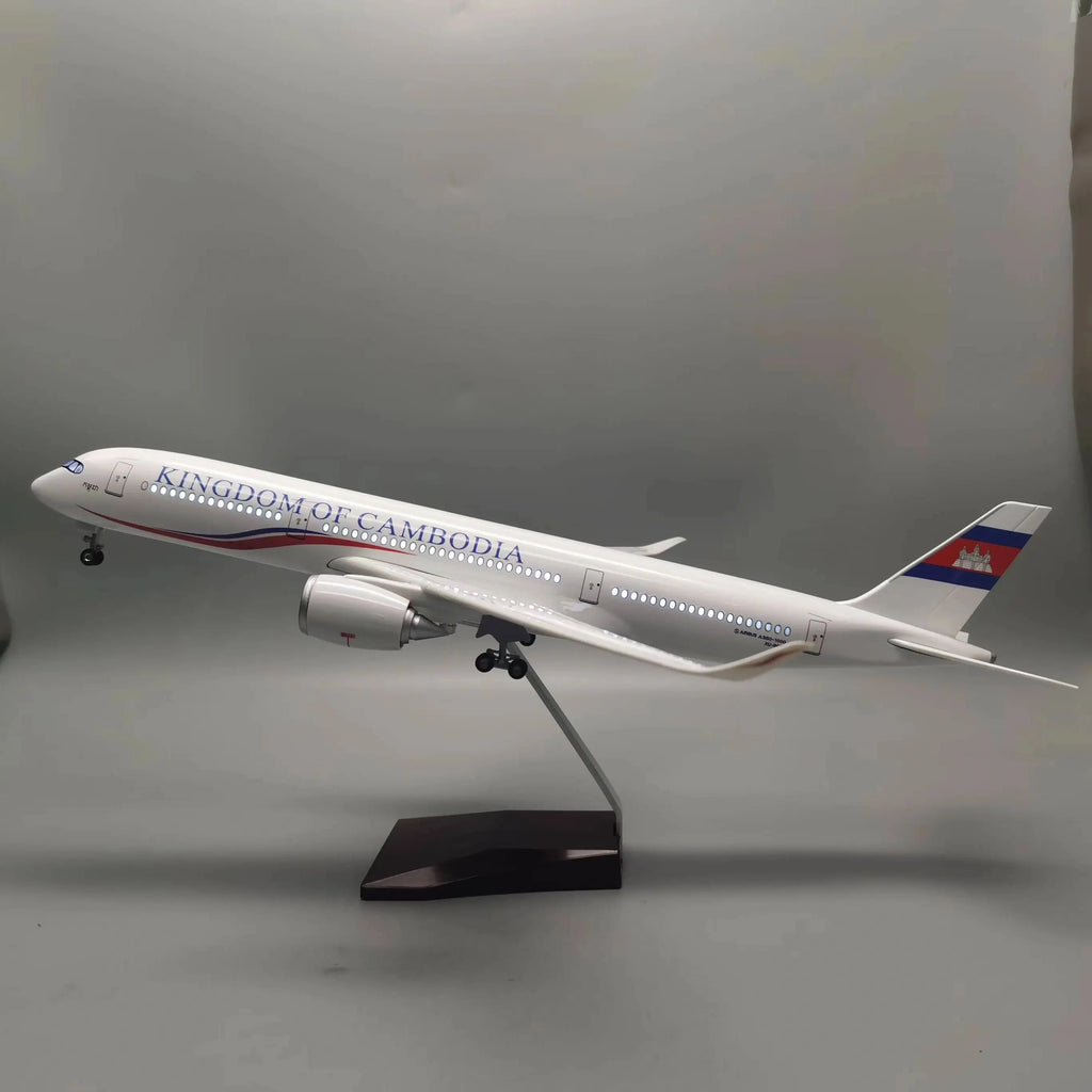 47cm Diecast Aircraft Cambodia A350 Airways Resin Model Airplanes 1/142 Scale Plane For Boys Static Display With Landing Gear