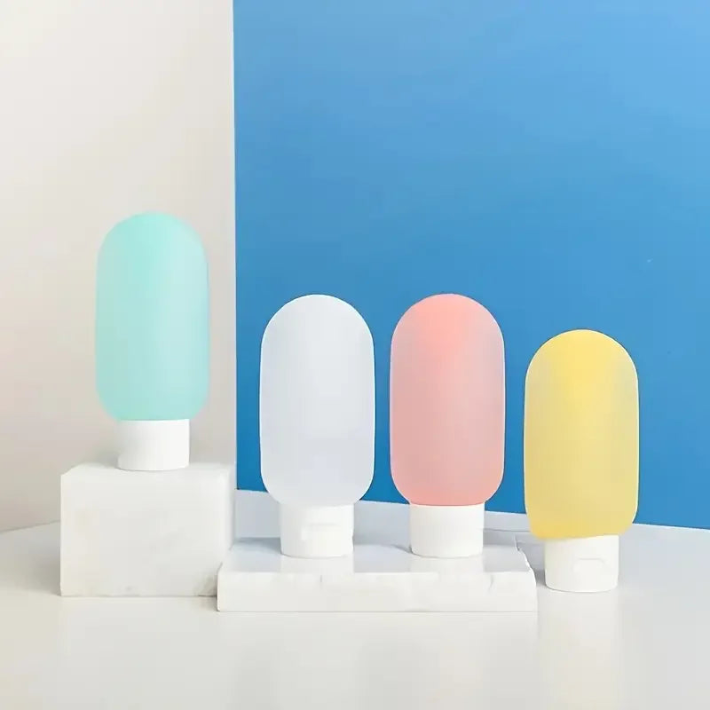 4pcs Refillable Plastic Travel Bottles - 2.03oz Leakproof Containers with Bag for Shampoo, Lotion & Cosmetics