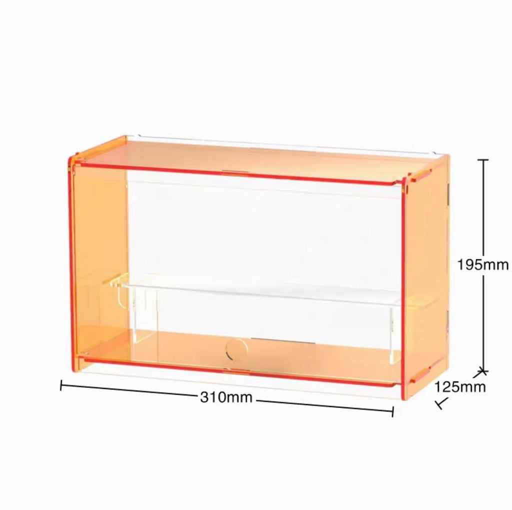 Orange Transparent Acrylic Storage Boxes, Transparent Ladder Display Cases Toys, Car Models, Souvenirs Storage Display Cabinet