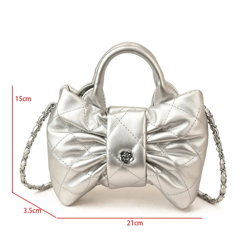 Super Mini Crossbody Bag With Short Handle Clutch Bag Fashion Handbag Silver Bag Lady Girls Trend Coin Purse Trend Lipstick Bag