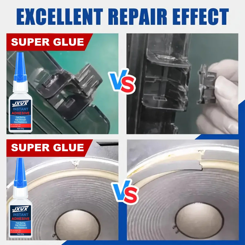 New 495 Multi-Purpose Super Glue Original Cyanoacrylate Adhesive 5-second quick-dry Instant Fast Adhesive Rubber Wood Glass Stronger All Bonding Glue 20g Includes precision dispenser 5PCS.