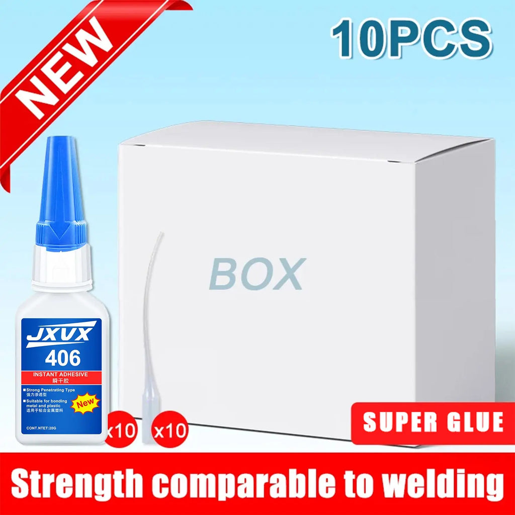 LOOLIFL 406 Instant Glue, Cyanoacrylate, Super Glue, 5 seconds fast drying, for toys crafts shoes paper fast repair,1-3pcs，20ml