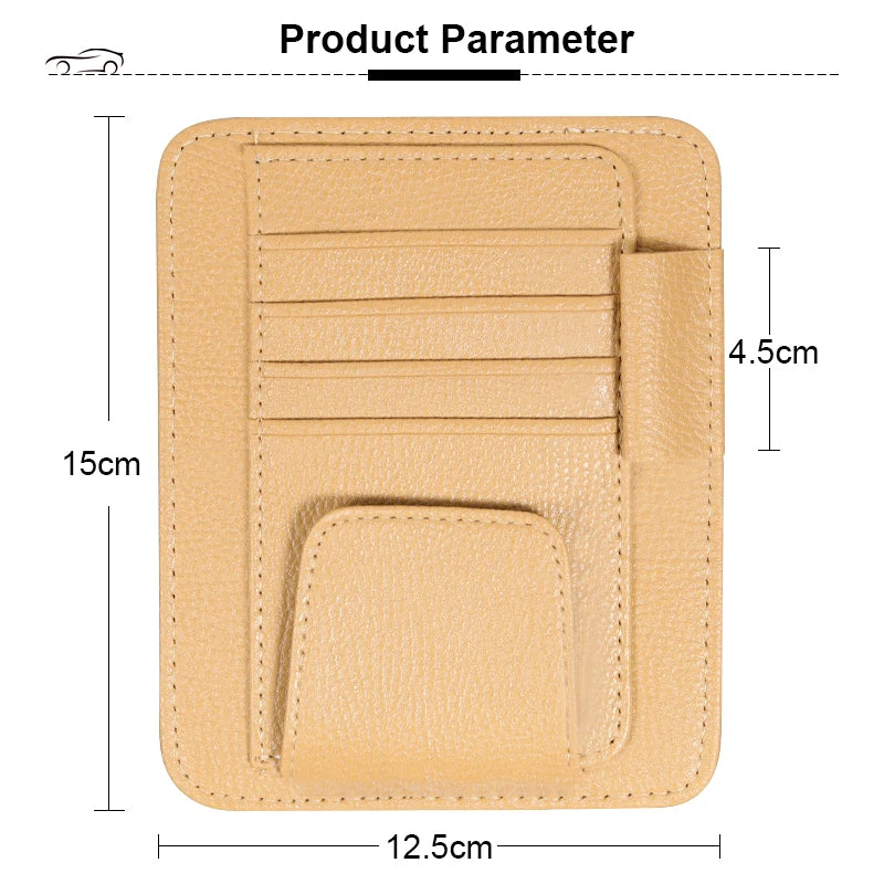 Car Sun Visor Storage Bag Car Glasses Clip Car Interior Supplies 12.5*15CM Car Business Card Holder Bill Holder