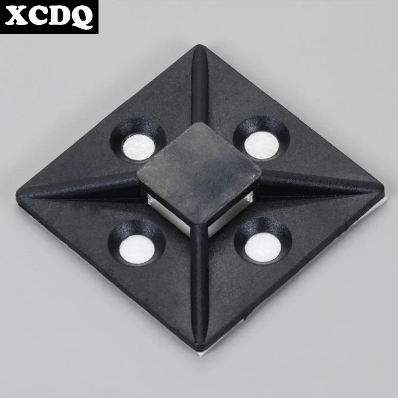 100pcs Self Adhesive Nylon Cable Tie Holder Zip Tie Fixed Seat PA66 Plastic Cable Clips 3M 1600T Strong Adhesive Tie Mount