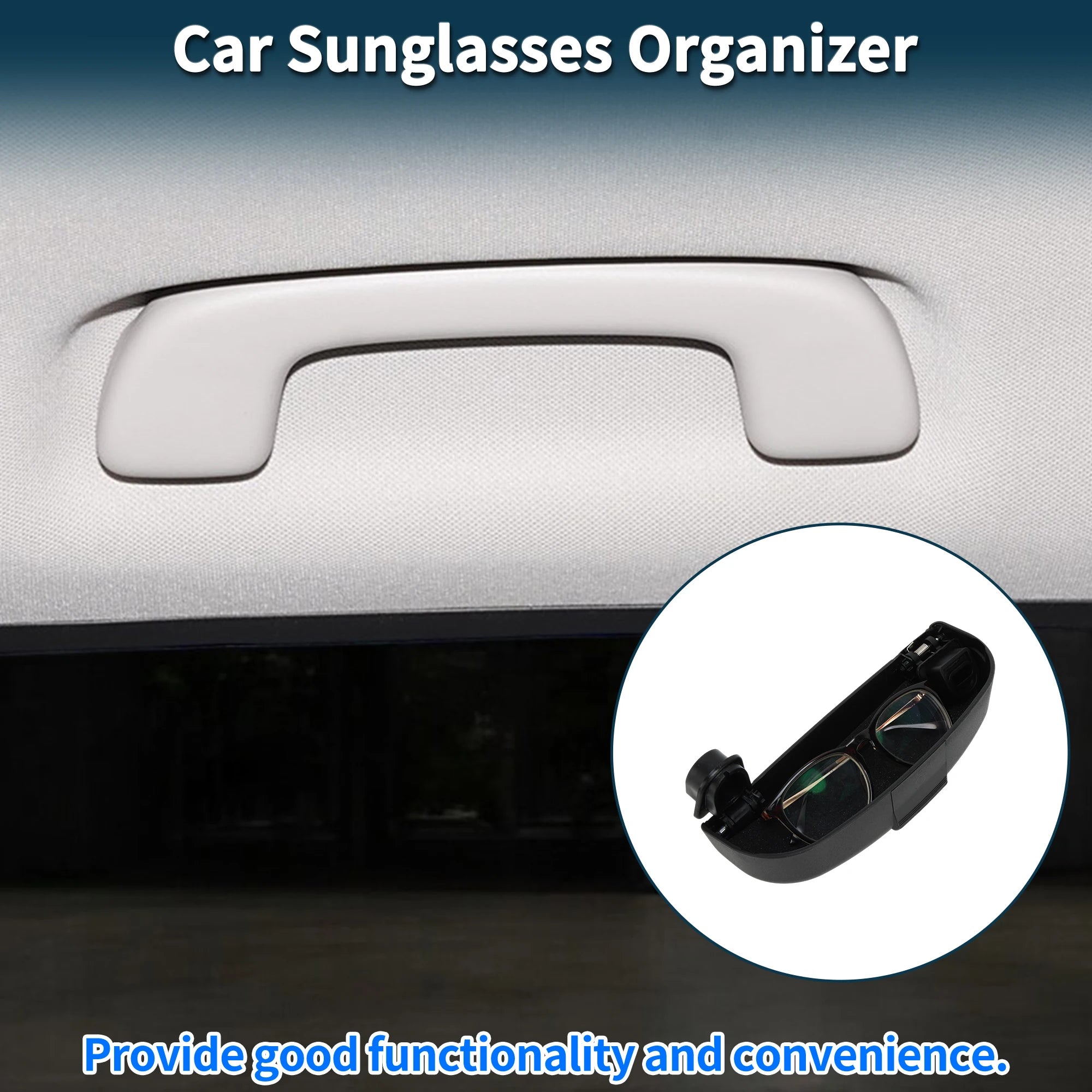 UXCELL Car Sunglasses Case for Mini Cooper F56 3-Door 2014-2018 ABS Black 1 Set