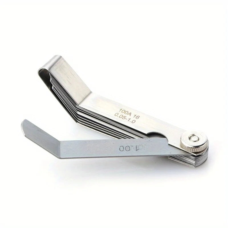 1pc 16 Blades Feeler Gauge Carbon Steel Metric Imperial 0.05-1.00mm Gap Filler Tune Up Thickness Set Gage Measurment Tools