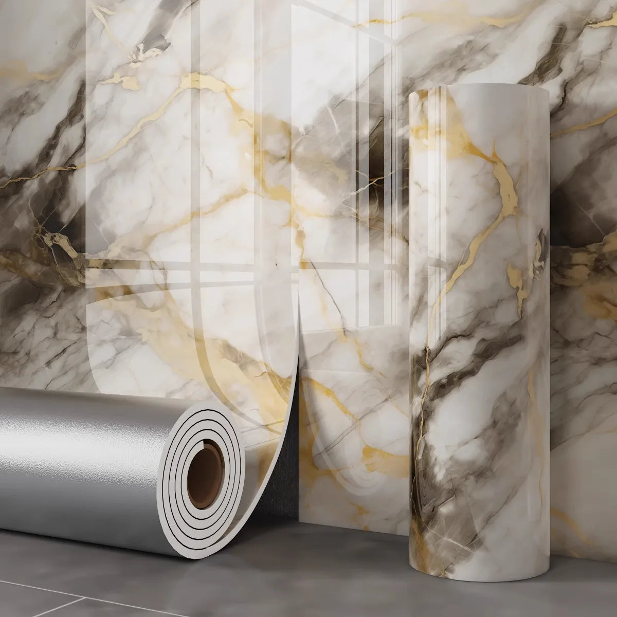 3D Marble Effect Self-Adhesive Ceiling Stickers & Wall Panels - Peel and Stick Roof Ceiling Decor for Living Room Bedroom Home