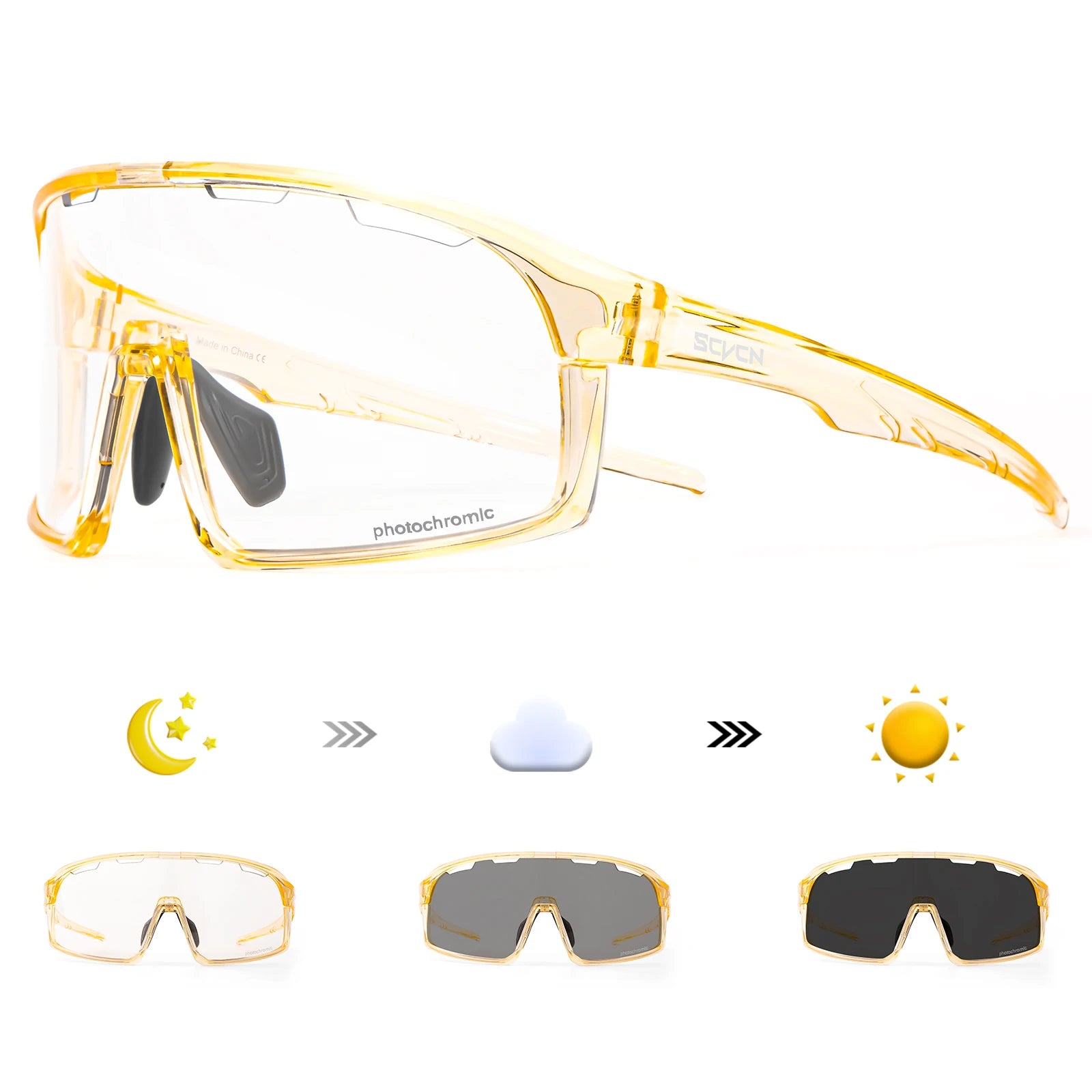 SCVCN Photochromic Sunglasses Cycl Men UV400 Eyewear Sports MTB Outdoor Goggles Bicycle UV400 Women Cycling Glasses Sunglasses