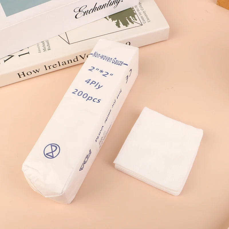 100/200PCS 4 Layers 5*5cm 10*10cm Gauze Pad Cotton First Aid Kit Emergency Waterproof Wound Dressing Sterile Gauze Pad