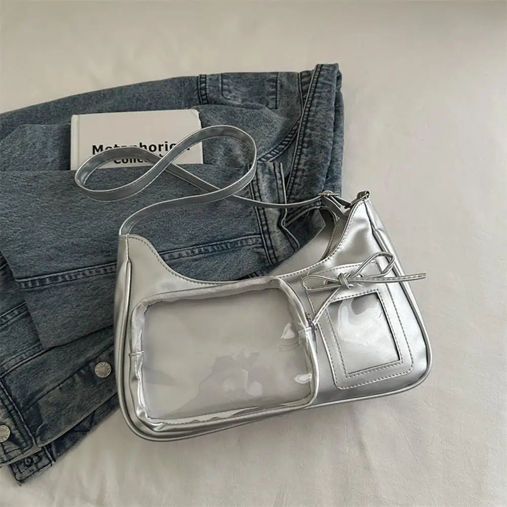 Y2k Lolita Ita Bag Transparent Crossbody Bag Cute Bow Doll Display Shoulder Bag Fashion Women Messenger Tote Bag Sweet Girl Dail